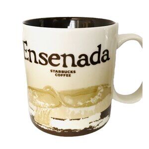 Starbucks Ensenada Mexico Global Icon Coffee Mug Whales 16 oz 2016 Porcelain